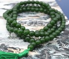 Natural 6mm Dark Green Jade Buddhist 108 Prayer Beads Mala Bracelet Necklace