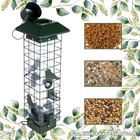 Squirrel Proof Bird Feeders For Outdoors  Metal Wild Bird Feeder  4 Ports Perche
