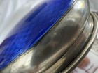 Superb Quality Cut Glass   Solid Silver Guilloche Enamel Powder Pot Birm 1946