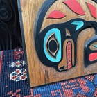 Vintage Northwest Coast Orca Killer Whale Wood Carved Plaque Native Style Art