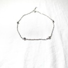 New Unisex Sterling Silver Twisted Bead Ankle Bracelet Sz 9 25 10 25 Adjustable