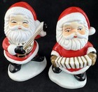Santa Claus Figurine Set Japan Mid Century Christmas Musician Accordion Vintage