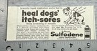 Sulfodene Dog Itch Vintage Mini Print Ad Medication Dr Merrick Veterinary Decor