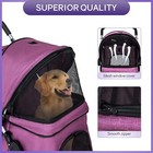 4 Wheels Pet Stroller Folding Cat Dog Travel Jogger Stroller With Cup Holder