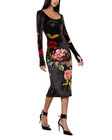 Alice And Olivia Delora Velvet Scoop Neck Midi Dress Msrp  395