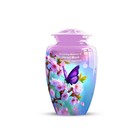 Personalized Butterfly Urn For Ashes Purple Butterfly Funeral Urn Cherry Blossom