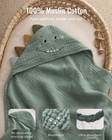 Blissful Diary Muslin Baby Hooded Towel  Soft And Absorbent Bath Towel For Ne   