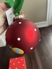 Coton Colors Ornament - Our First Christmas - Handpainted Bulb Dotted