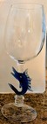 3 Vtg Yurana Hand Blown Art Glass Dolphin  Whale    Swordfish Wine Glasses  