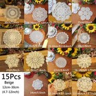 15pcs lot 4 7-12in Vintage Hand Crochet Lace Doilies Flower Placemats Coasters