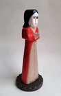 Anita Romero Jones Carved Wood Guardian Angel 11 5  Sante Fe Mexico Folk Art