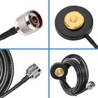 Nmo Magnet Antenna Mount Base With N-j Plug 5m Rg-58 Cable For Car Mobile Radio