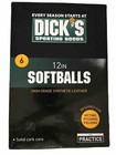 Dicks 12    Practice Softballs High-gr Synthetic Leather Solid Cork Core 6 box New