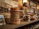 Vintage Wall Drug South Dakota Badlands Mount Rushmore Embossed Ceramic Stein Mu