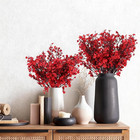 6pcs Red Artificial Flowers Baby Breath Flowers Artificial Bulk Real Touch Fake