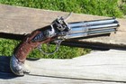 18th Century French 4 Four Barrel Flintlock Pistol - Pirate - Denix Replica