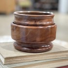 Pair Of Artist Made Hand Turned Wood Bowl Vessels