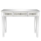 Mirrored With Diamond Crystal 3 Drawer Console Table Vanity Table For Bedroom