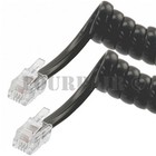 100 Pack Lot - 7ft Telephone Handset Receiver Cord Phone Coil Cable 4p4c - Black