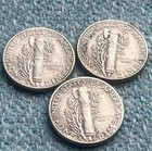 1916 D Mercury Dime Low Production In The First Year As Shown Lot Of 3