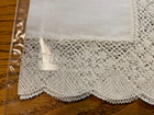 New Heirloom Linen Bridal Hand Made 2  Lace Handkerchief Wedding Euc