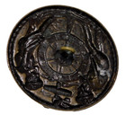 Large Antique Picture Button French Sailors In Brass W Bright Steels Nice