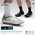 West Biking Carbon Fiber Cycling Shoes Road Bike Self-locking Sports Shoes