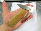 Vintage William Henry T12 Wood Handle Folding Knife   Sheath