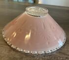 Vintage Pink Glass Art Deco Ceiling Fixture Light Lamp Shade