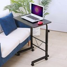 Rolling Office Laptop Table Adjustable Height Computer Desk Stand Portable