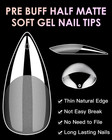 Soft Gel Nail Tips Medium Stiletto  120pcs Pre Buff Full Cover Shaped Nail Exten