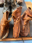 Antique  Children s High Top Shoes Leather W Different Closures Htf Estate Find 