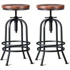 32 Inch Vintage Industrial Bar Stool-metal Wood Swivel Bar Stool-retro