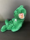 Ty Beanie Buddies Erin Green Bear Plush W  Shamrock  Vintage 2000  Tag