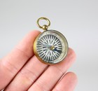 Vintage Us Navy Anchor Compass Brass Beveled Glass Military Antique Nautical