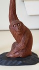 Chinese Boxwood Carving Candlesticks Monkeys