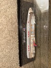 Carnival Cruise Ship Diecast Model W  Display Case - White Red Blue Tan