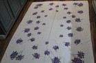 Vintage Linen Tablecloth With Violets 66  X 50 