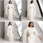 Women White Leather Powwow Dress  Native American Regalia With Fringed Vintage