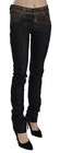 Galliano Jeans Black Gold Washed Mid Waist Skinny Denim Pants S  W28 Rrp  500