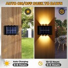 6led Solar Wall Light Outdoor Garden Fence Deck Stairs Front Door Security Lamp