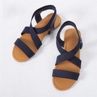 Women s Elastic Ankle Flat Sandals Summer Casual Dressy Shoes Us 7 5 Navy Blue
