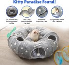 New Cat Tunnel Bed Indoor Cats - Plush Interactive Donut Tunnel W  Dual Peekaboo