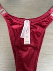 Victoria s Secret Very Sexy Shine Strap Satin Brazilian Panty Red Sz M Nwt 24
