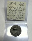 1809 Classic Head Half Cent Indent  Struck Through Mint Error   Rotated Reverse