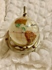 Unique Art 6-inch Mini Pure Pearl Gemstone World Globe With Gold Tripod Office