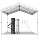 Aoodor 10 x10  Pop Up Canopy Tent With Roller Bag Portable Oxford Shade White