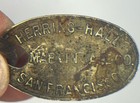 Antique Herring Hall Marvin Safe Co Key Tag San Francisco Sf Brass Token Ringlot