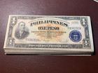 Philippines 1949  nd  One Peso Central Bank Victory Ovpt  Thin Print P-117c Cu