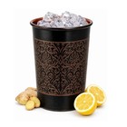 Pure Copper Drinking Cups - Ayurvedic Health Tumblers     2 Pcs -antique Etching